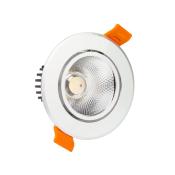 Spot LED Downlight COB Orientable Rond 12W Argent 90mm