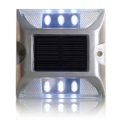 Plot Routier LED Solaire Fixe Blanc 6 Leds