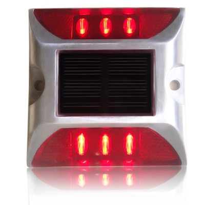 Plot Routier LED Solaire Clignotant Rouge 6 leds