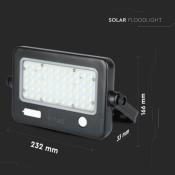 Projecteur  LED Solaire 10W avec Détecteur de Présence et Crépusculaire PIR Panneau Séparé