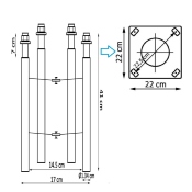 Kit 4 Boulons Ancrage au Sol pour Colonne Acier