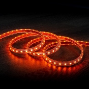 Ruban LED SMD2835 220V AC 60LED/m IP65 Orange Largeur 12mm  Coupe tous les 100cm