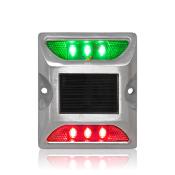 Plot Routier LED Solaire Fixe Vert et Rouge 6 Leds