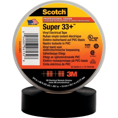 Ruban Electricien Vinyle Scotch® Super 33 + 3M™ 19mmx20m