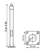 Colonne pour luminaire Eclairage Public 3 mètres- 4 mètres