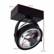 Spot LED Cree en saillie Orientable AR111 15W Dimmable Noir