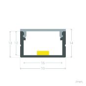 Profilé Aluminium avec Capot continu pour Ruban LED jusqu'à 15mm