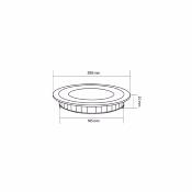 Dalle LED Ronde Alu 15W Coupe 185mm