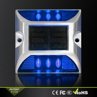 Plot Routier LED Solaire Fixe Bleu 6 Leds