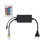 Ruban LED  220V AC 60LED/m RGB IP65 avec Contrôleur IR Largeur 16mm Coupe tous les 100cm